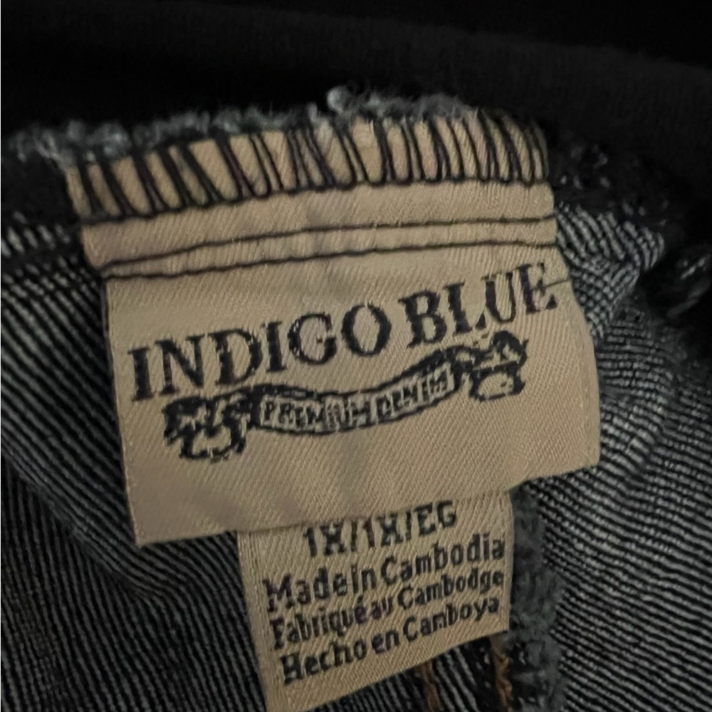 Indigo Blue Trousers with Distressed Knee and Faded Details - Picture 4 of 4